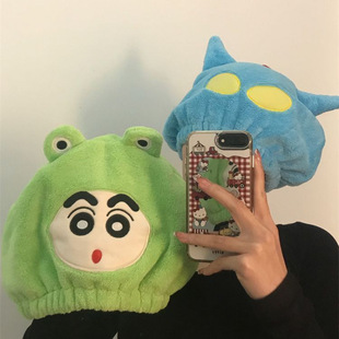 2025 Cute Cartoon Crayon Shin-Chan Hair Drying Cap Coral Fleece Absorbent Funny Pullover Head Wrap Hair Drying Towel
