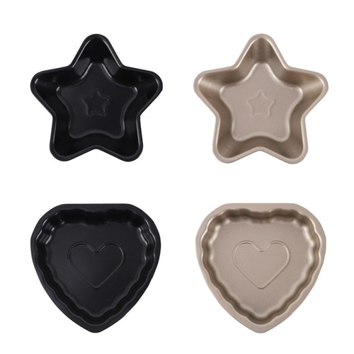 Cartoon DIY Heart Cake Mold Home Use Non-stick Peach Heart Shape Carbon Steel Pizza Plate Small Bread Baking Tool