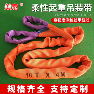 Longsheng Supply Ring Flexible Lifting Belt 2 Tons 3 Tons 5 Tons 10 Tons Round Lifting Belt Flexible Lifting Belt