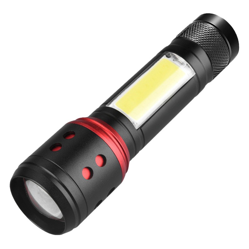 USB recargable linterna de aleación de aluminio iluminación de emergencia al aire libre nuevo LED fuerte zoom de luz fuerte proyector remoto