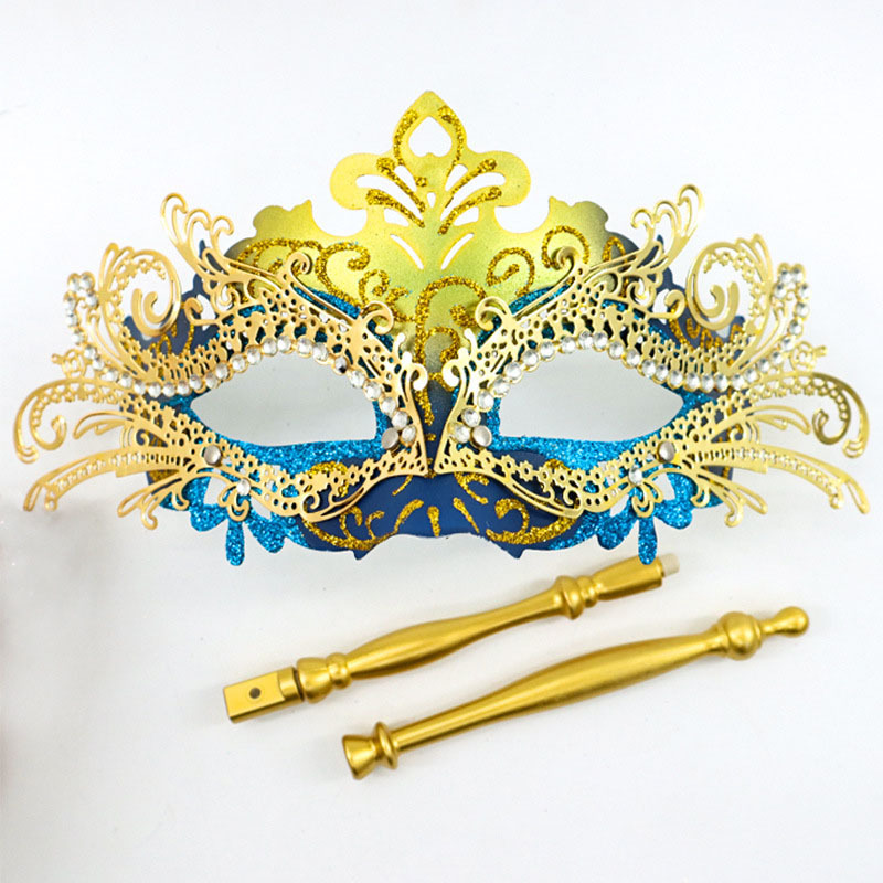 Ventas transfronterizas de metal con diamantes de cola de fiona desmontable varilla romana de mano máscara de mitad de cara juegos de cine y televisión props de interés