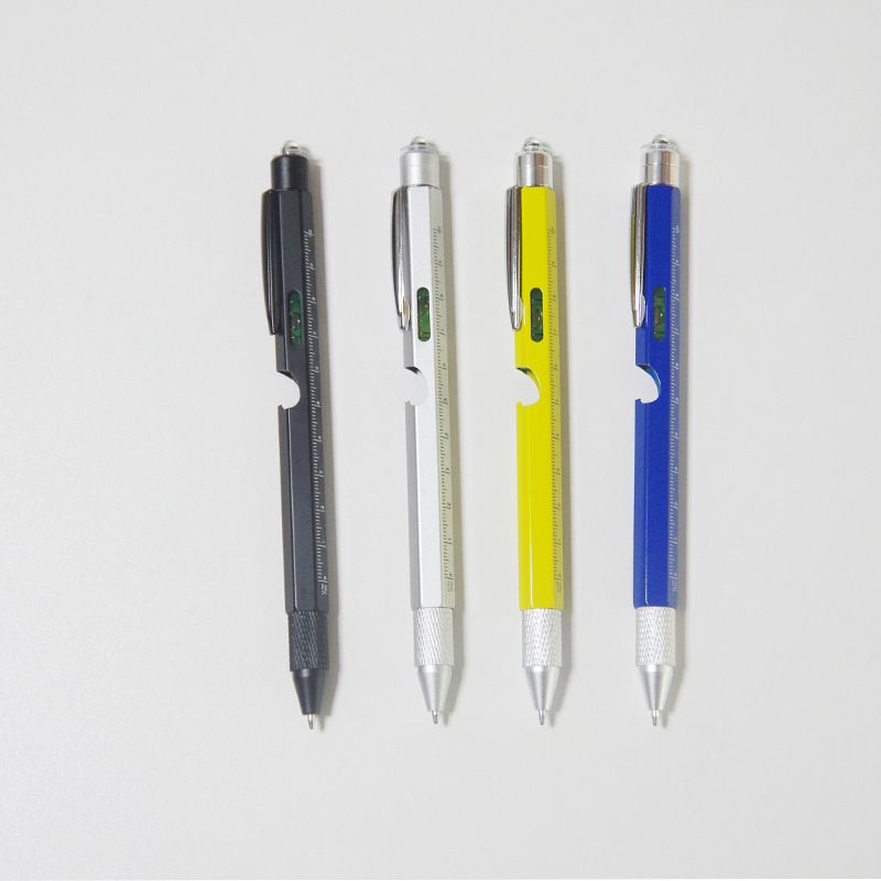 9合1笔开瓶器套装带LED灯笔多功能笔工具6合1金属圆珠笔礼品盒装|undefined