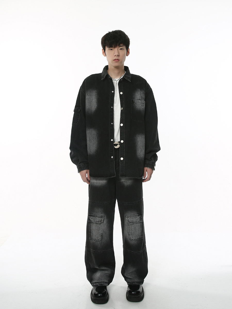 Mtlclothes ropa de Hombre | 2023 otoño nuevo estilo coreano lavado blanco herramientas Denim Pantalones traje