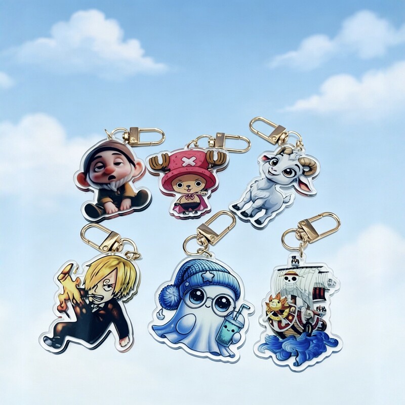 One Piece Acrylic Pendant Cartoon Keychain