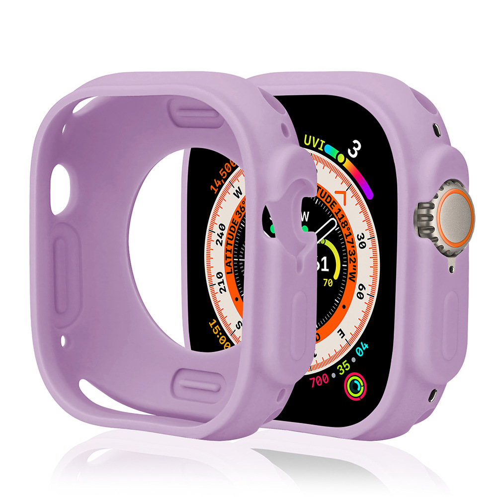 Aplicable para Apple Watch Applewatch9 caso ultra49mm caja de silicona caramelo cubierta de caja suave