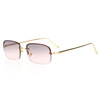 Fashionable quality square golden sunglasses, metal glasses, city style, wholesale