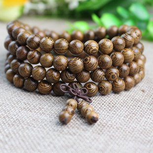 Factory wholesale chicken wings wooden bracelets for men and women lovers jewelry gift rosary bracelet wooden text play 108 beads