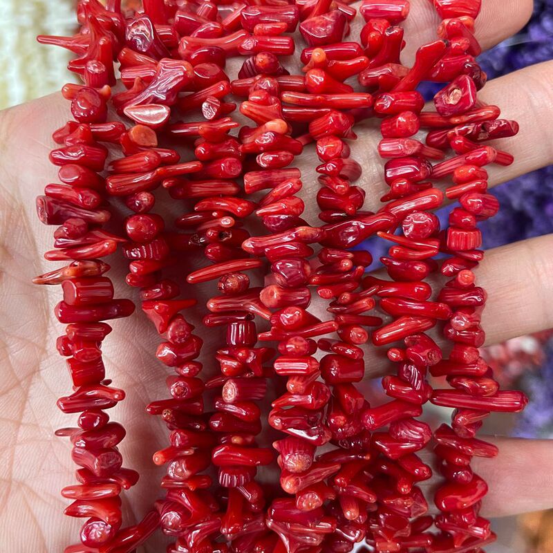 Natural Colored Sea Bamboo Coral, Fine Seedlings, Branches, Asymmetrical Loose Beads, DIY Jewelry, Semi-Finished