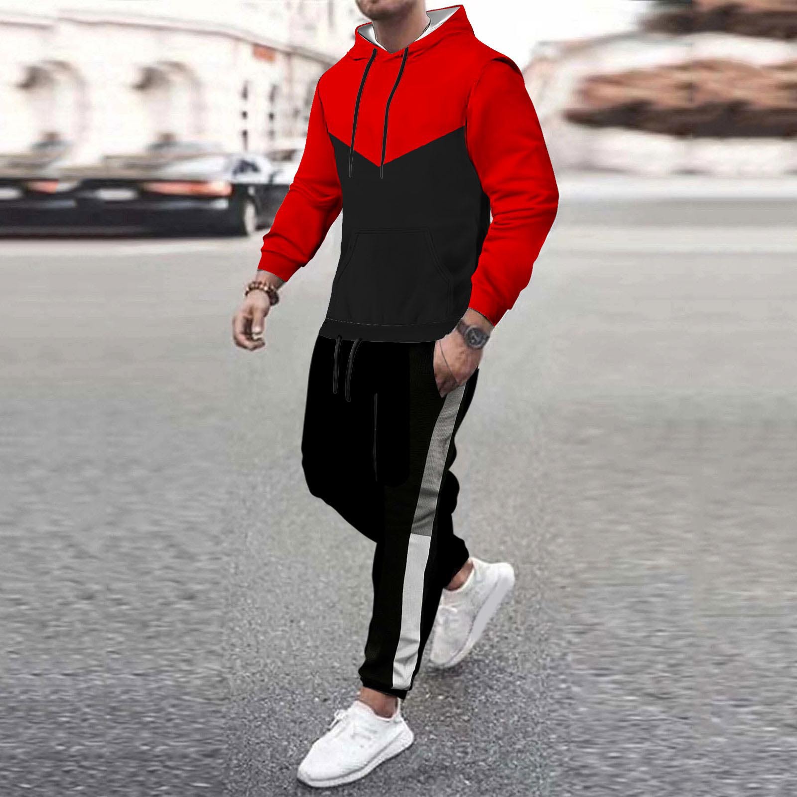 Estilo coreano estilo popular a juego estilo clásico moda delgado suéter con capucha pantalones MC11-ML1 de dos piezas