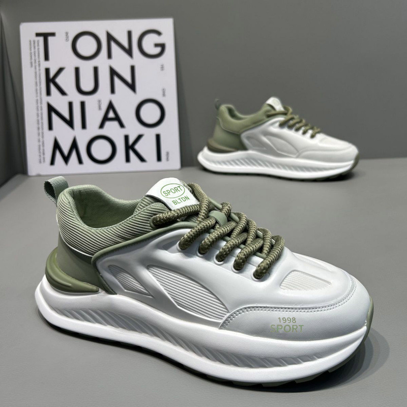 2025 primavera nuevo estilo aumento de suela gruesa zapatos blancos tendencia de dopamina zapatos casuales de papá de alto valor transfronterizo