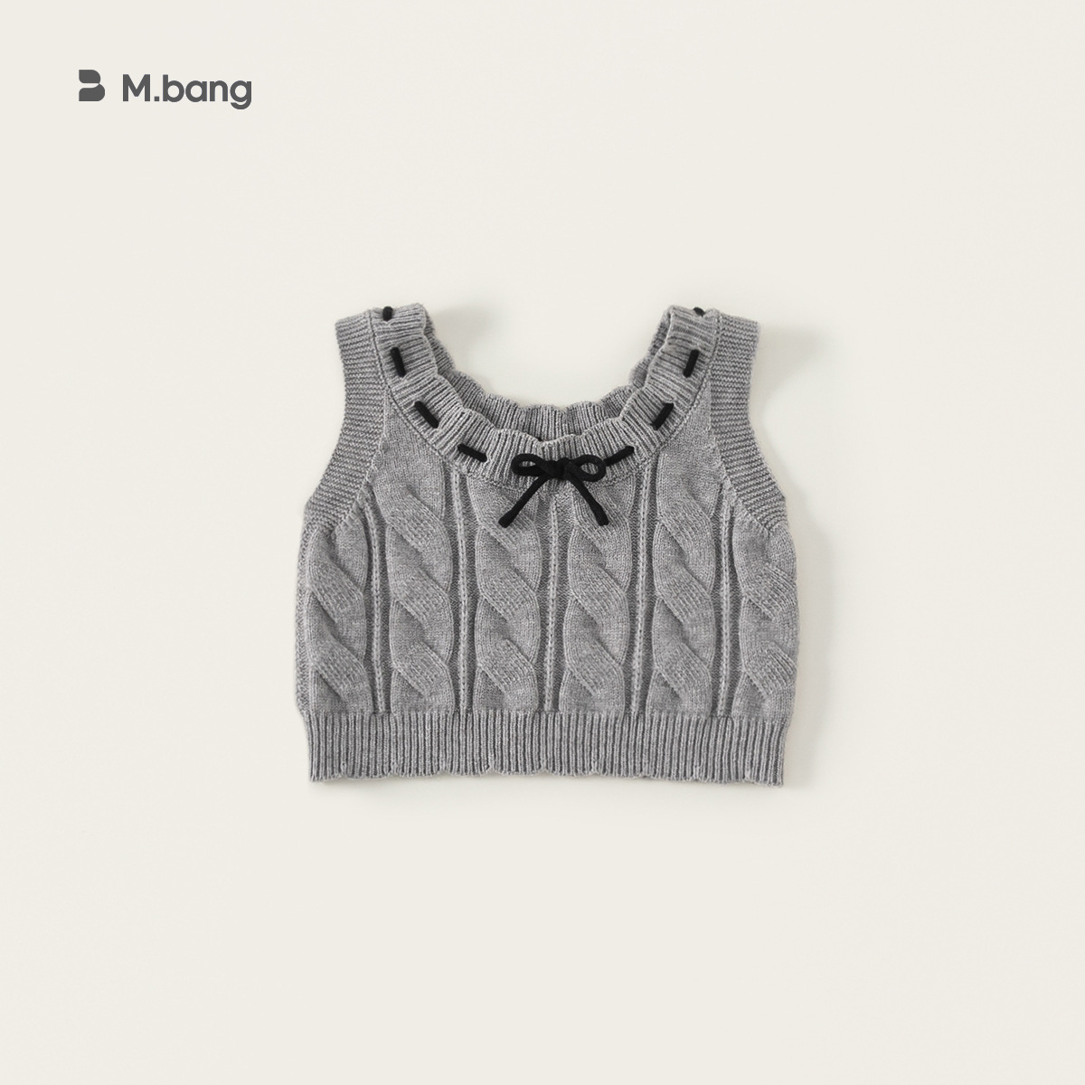 Youbao ropa para niños suéter para niñas primavera nuevo color sólido con cordón bowknot simple casual suéter para niños pequeños y medianos chaleco