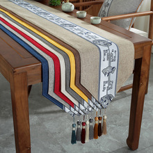 新中式桌旗江南春景禅意餐桌布茶席茶台布艺长条茶几桌布茶桌垫布