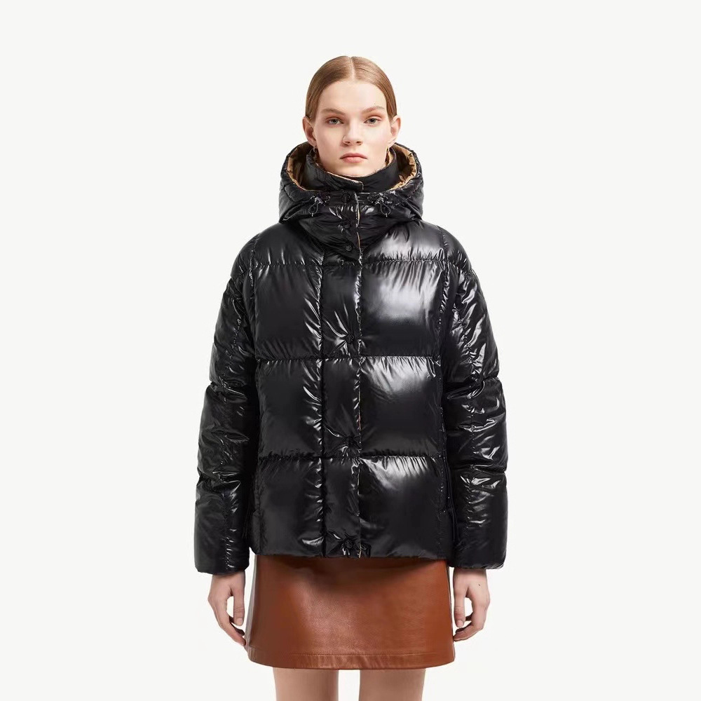 蒙家2025秋冬新大牌明星同款M家黑色休闲加厚短面包服白鸭绒羽绒