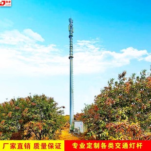 Manufacturer's steel structure communication single tube tower single tube tower single tube communication wind measuring tower single tube lightning tower