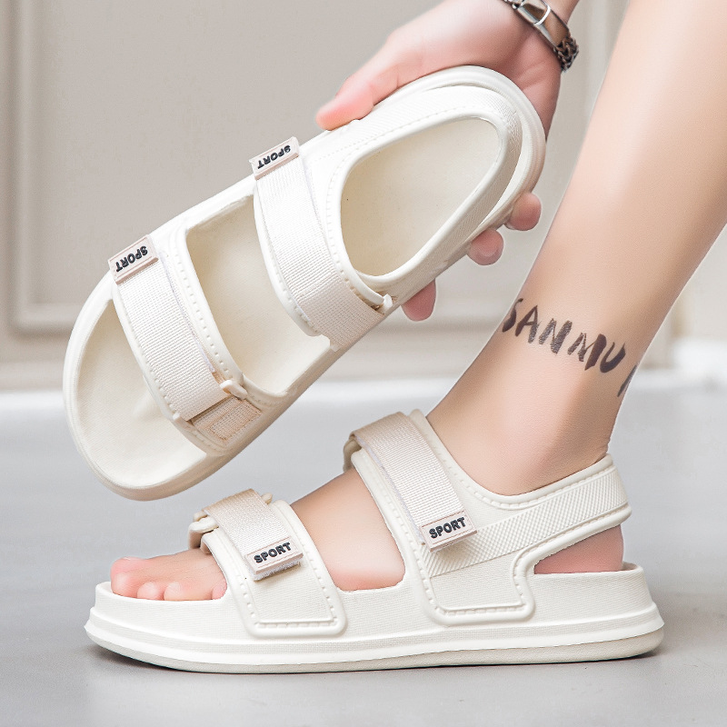 2025夏季新款纯色防滑凉鞋男女款夏季凉鞋外穿厚底潮流沙滩EVA