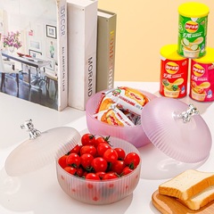 Minimalist Scandinavian-style cute bear snack and dried fruit storage box with lid, fruit plate, Instagram-worthy high-end and simple design