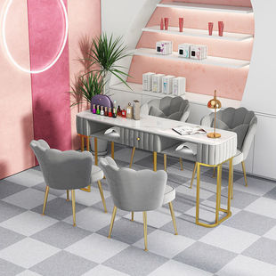 Direct Sale Nordic Internet Celebrity Style Manicure Table and Chair Set, Light Luxury Japanese Style Single or Double Manicure Table, Economical Type