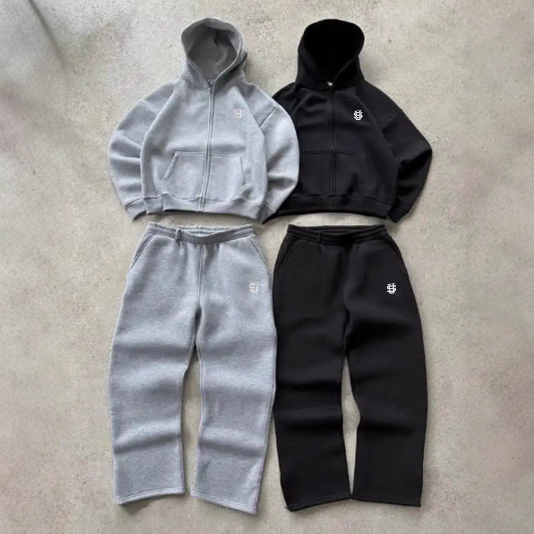 Men's Clothing Autumn And Winter Men's Trendy Hooded Letter Embroidery Hot Stamping Sports Casual Comfortable Suit_viptrois.com