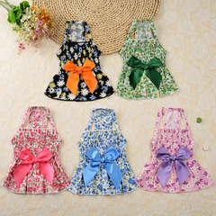 2023 New Spring Fresh Casual Tank Top Dress Pure Cotton Princess Dress Pet Clothes Elastic Dog Clothes Lady Dress