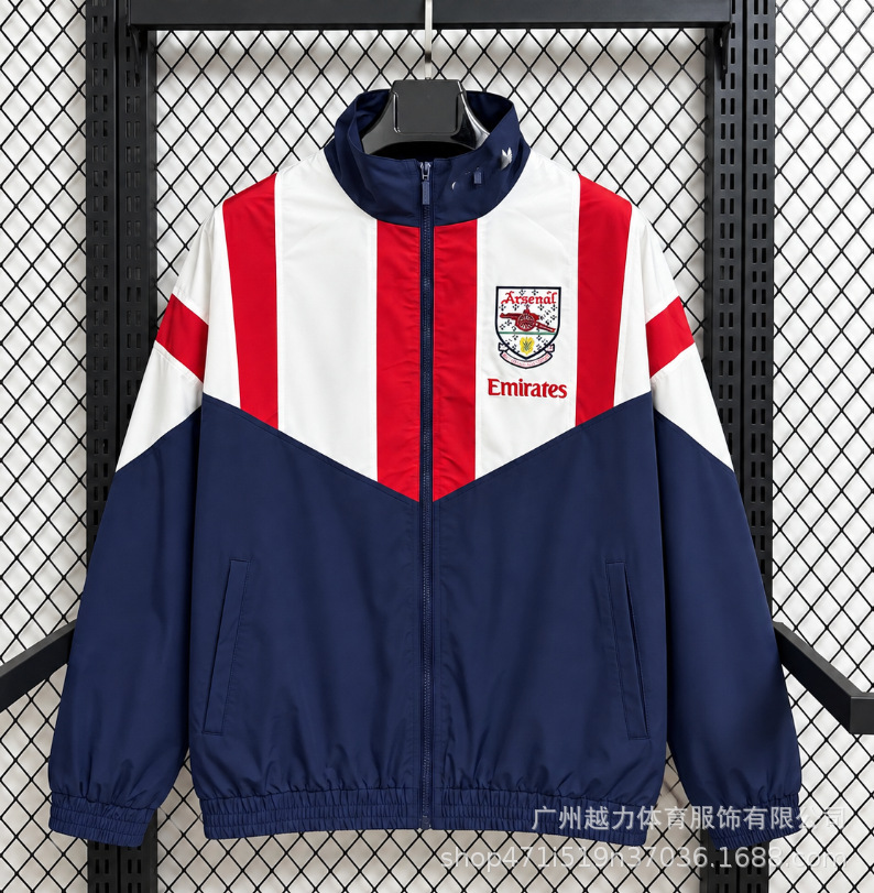 Chaqueta Bordada retro de manga larga y gruesa Manchester United Barcelona Inglaterra Brasil Real Madrid Liverpool image 15