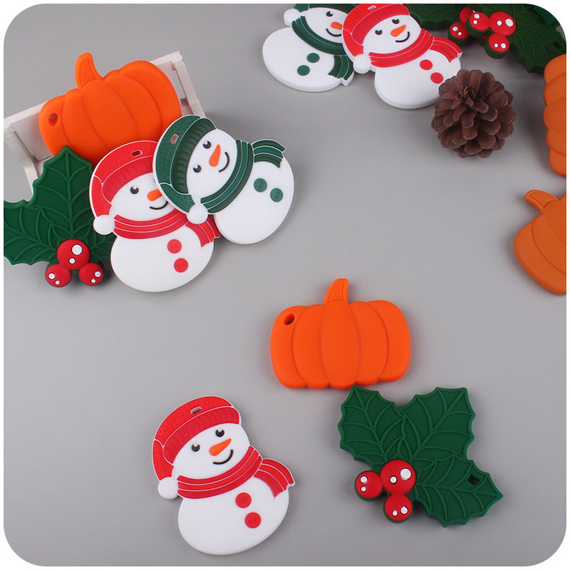 Nueva SERIE DE Navidad bebé teether suministros bebé juguetes creativos de silicona molar teether Amazon AliExpress