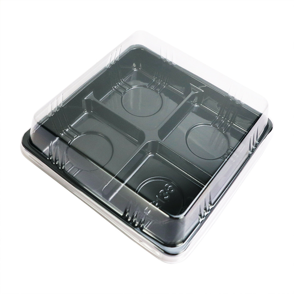 Caja de Mochi Cuatro Cápsulas Seis Cápsulas de Mochi Xue Mei Niang Yema de huevo Pastelería de plástico transparente para hornear Caja de embalaje desechable image 5