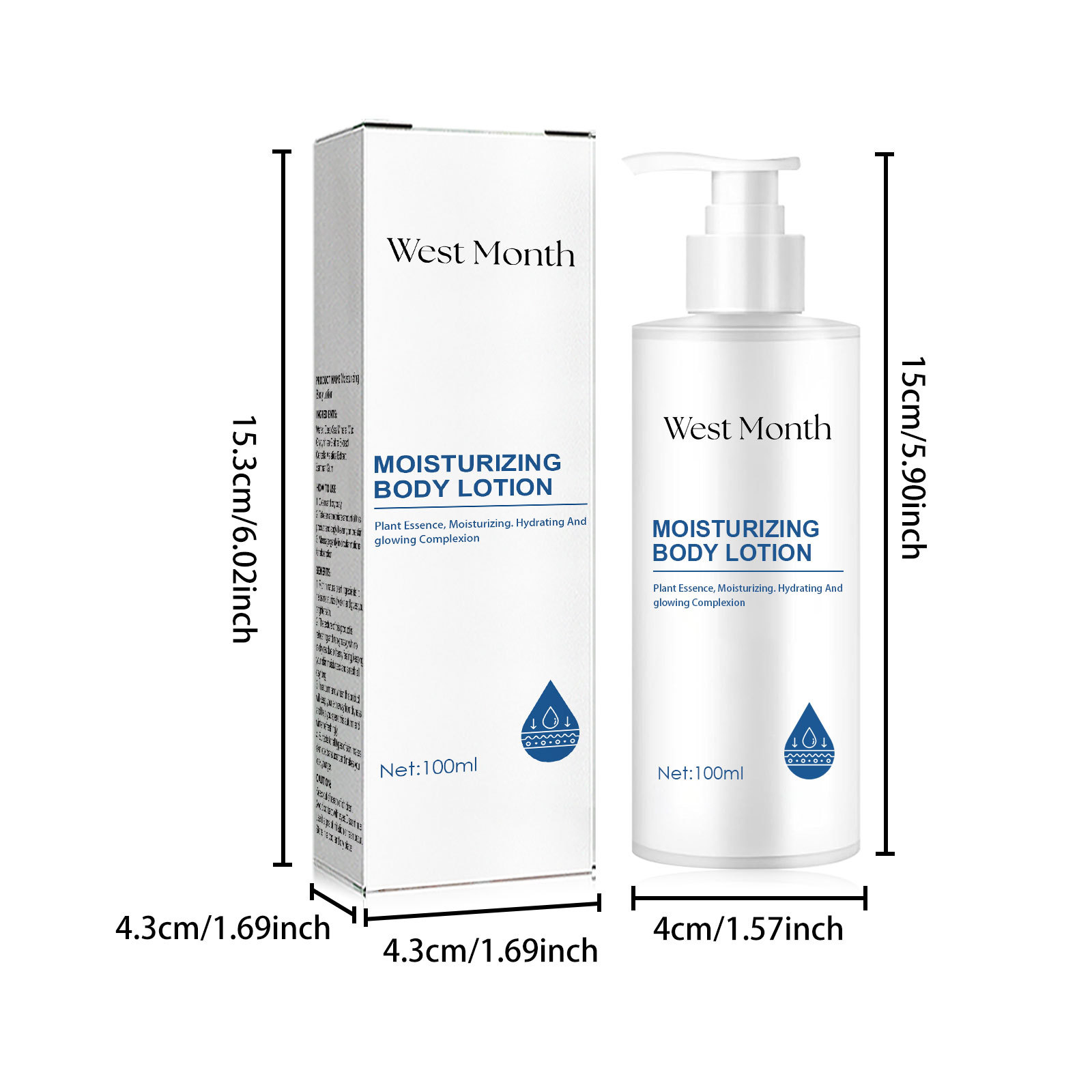 West&Month Aufhellende Feuchtigkeitsspendende Körpermilch Repariert Huhn, um trockene, glatte Haut zu verhindern, die Haut aufzuhellen und zu verschönern_voghion.com