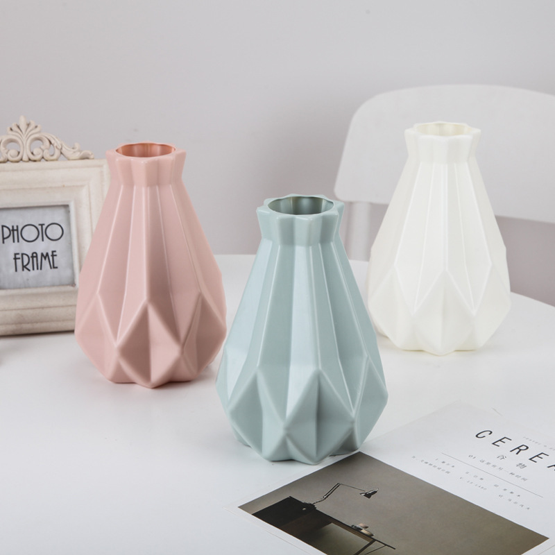 落下防止プラスチック花瓶ドライフラワーフラワーアレンジメント水耕栽培プラスチック花瓶リビングルームクリエイティブ小さな新鮮な装飾品フラワーアレンジメント装飾|undefined