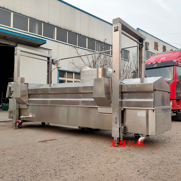 肉丸油炸机_电加热狮子头油炸线_连续四喜丸子油炸生产线品牌