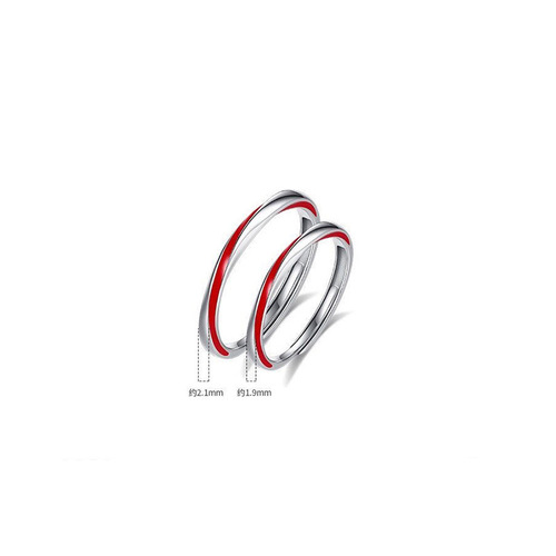 S925 sterling silver Möbius ring couple ring, a pair of niche design openings, adjustable Yuelao red line ring