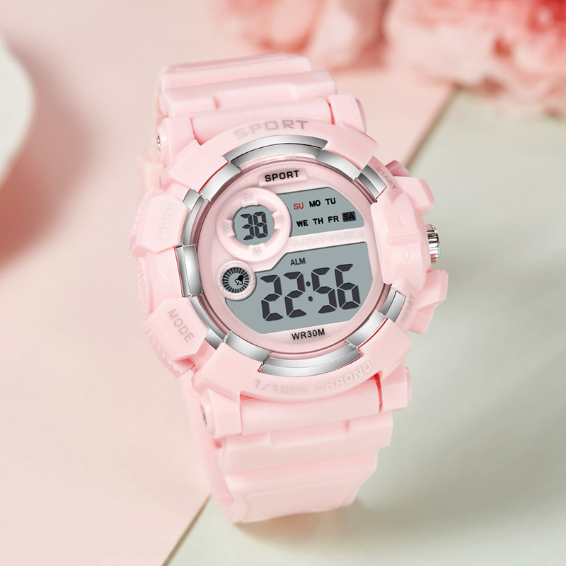 Nuevo reloj multifuncional moda estudiante de los niños reloj electrónico deportes de moda impermeable luminoso deportes reloj de moda