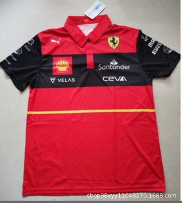 クロスボーダーF1レース新型ボタンPOLOシャツオートバイ服マウンテンバイク通気速干半袖POLOメンズかっこいい|undefined
