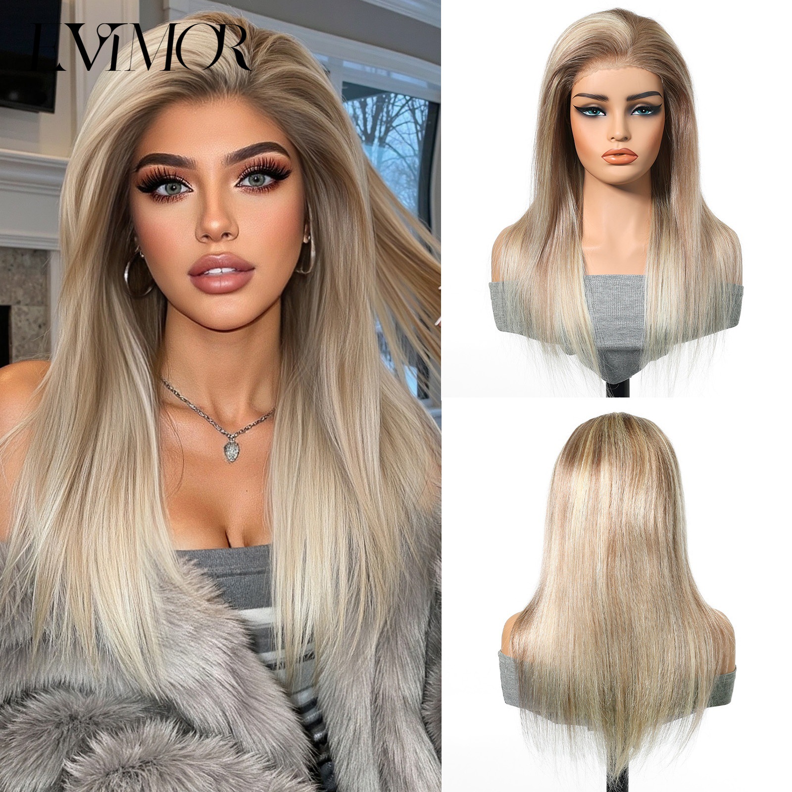 Europa y los Estados Unidos cabello real pelucca de cabello femenina cubierta de cabeza larga onda negra cabello rizado largo natural cabello real fábrica de stock