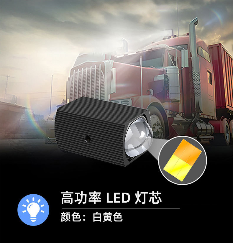 High brightness car LED front fog lamp grid spotlight white yellow two-color motorcycle daytime running light warning light