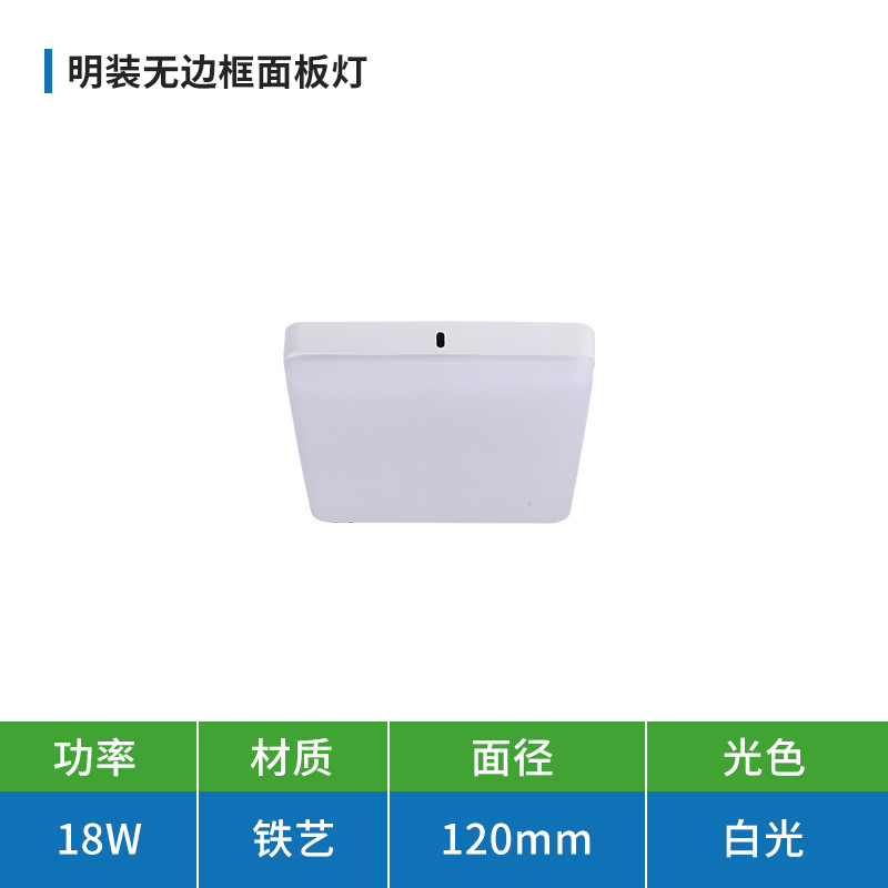 LED de montaje abierto sin marco gran lámpara de panel luminoso lámpara de techo cuadrada redonda simple lámpara de techo downlight