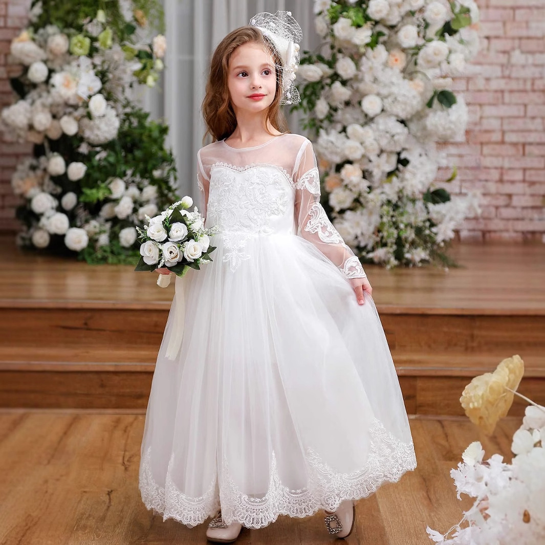Vestido de princesa para niños, niña, gasa esponjosa, cumpleaños, niña de las flores, vestido de novia, anfitrión, traje de piano