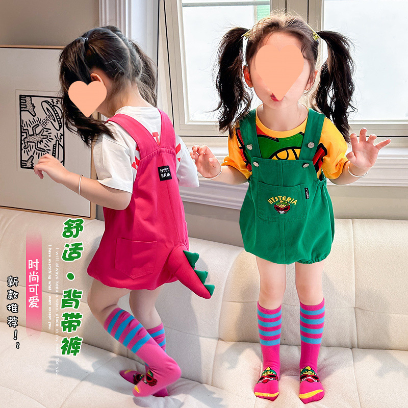 子供服恐竜立体尻尾オーバーオール夏服赤ちゃん漫画かわいい男の子と女の子|undefined