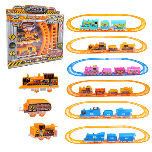 Children's electric rail car cartoon small train street stall toys hot sale simulation rail train toys wholesale