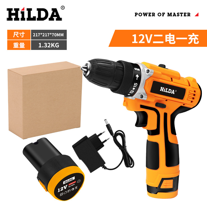 HiLDA/HiLDA destornillador eléctrico recargable batería de litio linterna taladro impacto taladro 12V16.8V21V