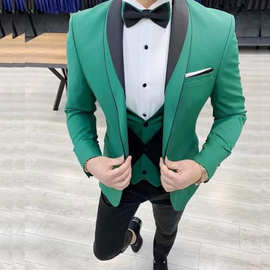 男士西装三件套新郎伴郎婚礼服外贸跨境西服男商务休闲