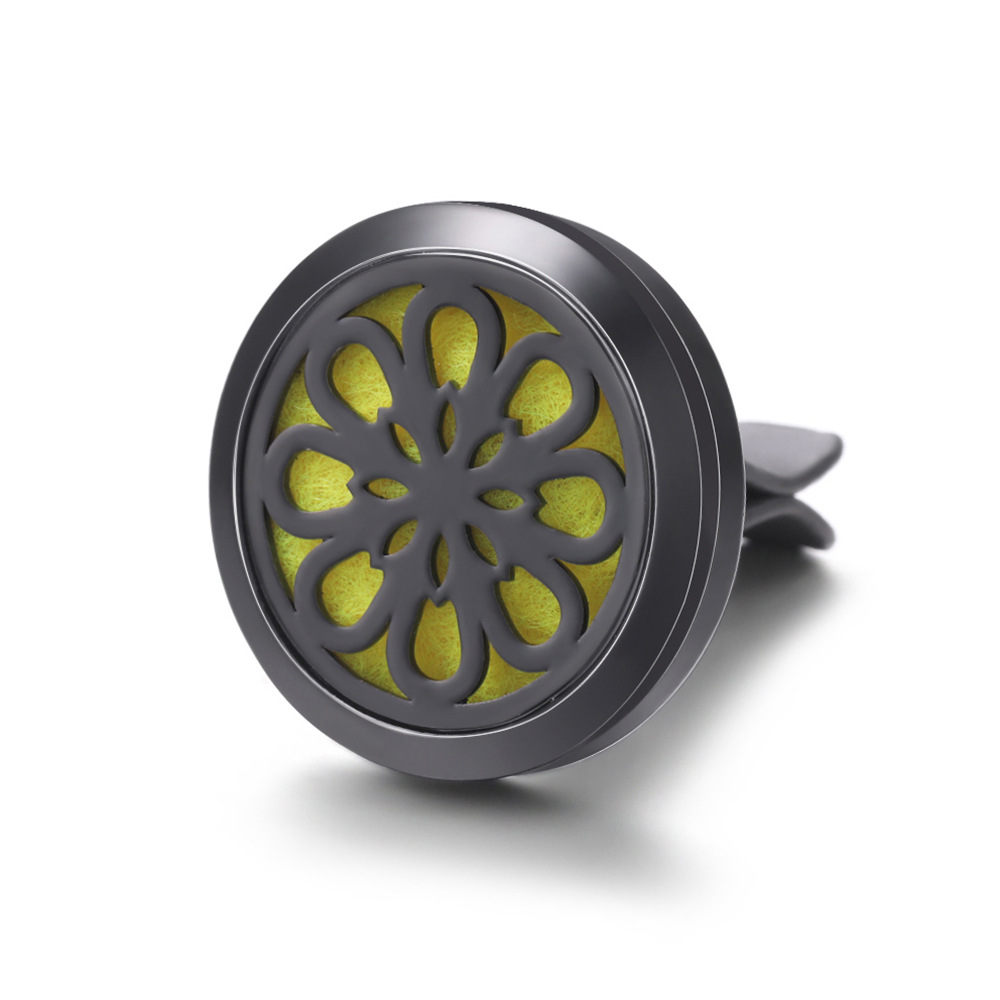 pistola de acero inoxidable negro hueco coche ventilación abrazadera de automóvil perfume árbol de vida automóvil perfume caja de difusión de perfume