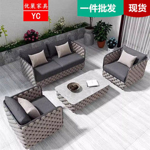 户外沙发庭院组合北欧酒店别墅露台室外防晒防水阳光房藤编椅家具-阿里巴巴