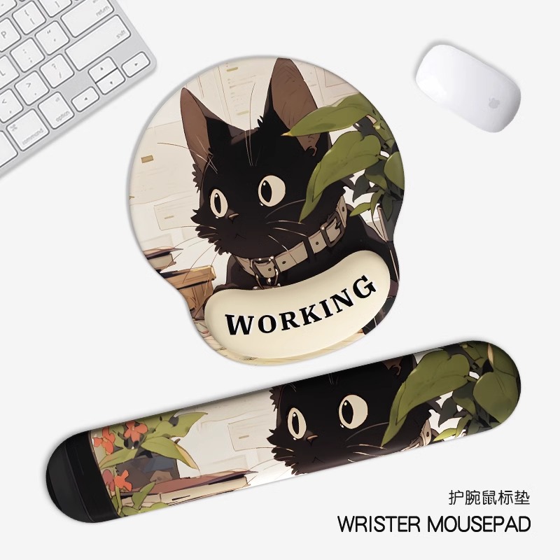 작업용 고양이 [마우스 패드 + 키보드 트레이]