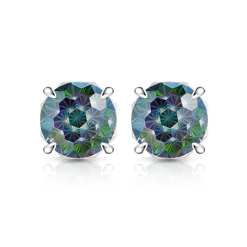 Octagonal Gemstone Drop Stud Earrings For Women Elegant Design_voghion.com