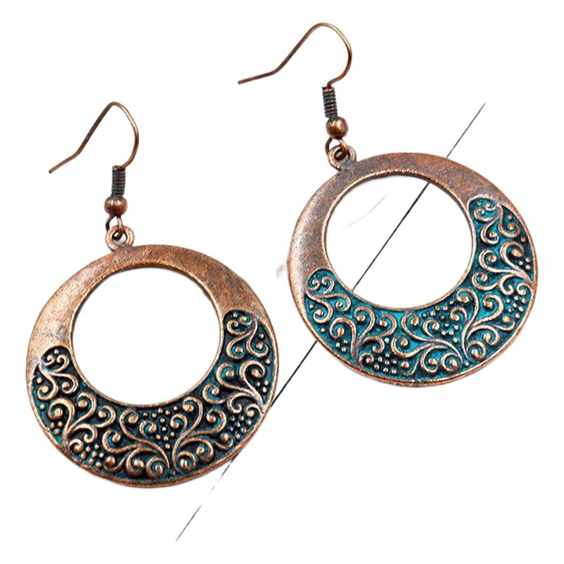 Juego de pendientes de estilo bohemio, muy vendido en el extranjero, pendientes de estilo antiguo populares en Europa y América, fabricante de joyería de Amazon al por mayor