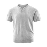 ZH8125-D美式亨利领针织短袖亚麻天丝通勤老钱风上衣休闲T恤，男装针织衫/毛衣，星座614