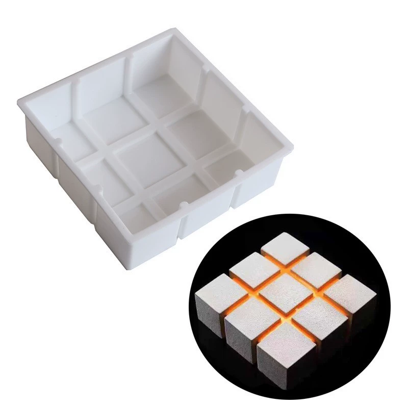 Silicone mousse mold Italy, white 21×21×4 cm, food-grade flexible baking tray