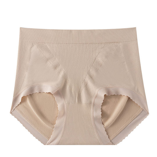 Japanese-style Mid-waist Panties Women's plus size Seamless Comfortable Abdominal Compression 3D Stereo Hip-lifting Antibacterial Crotch Girls' Triangle