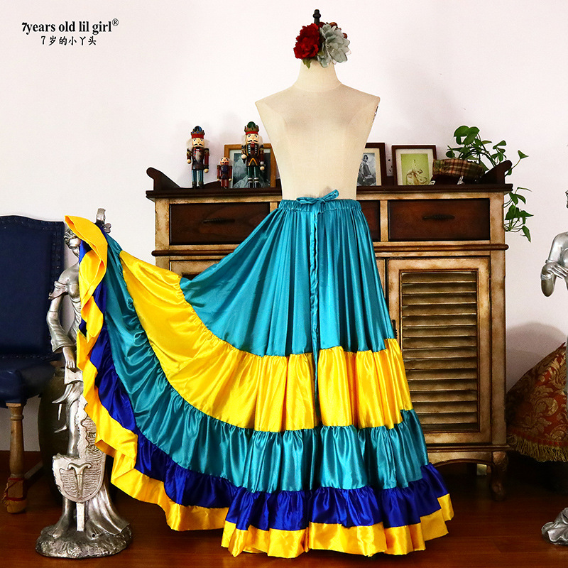 Belly dance Spanish flamenco dance snow thick big round skirt factory wholesale 7-year-old girl 9EX15