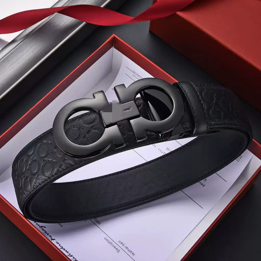 男士8字束腰腰带跨境网红休闲百搭新款爆款经典款平滑扣皮带